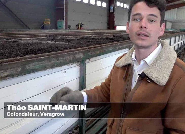 Théo Saint-Martin montre comment la matière première des biostimulants Veragrow est fabriqué.